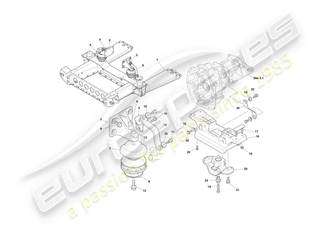 a part diagram from the aston martin vanquish parts catalogue