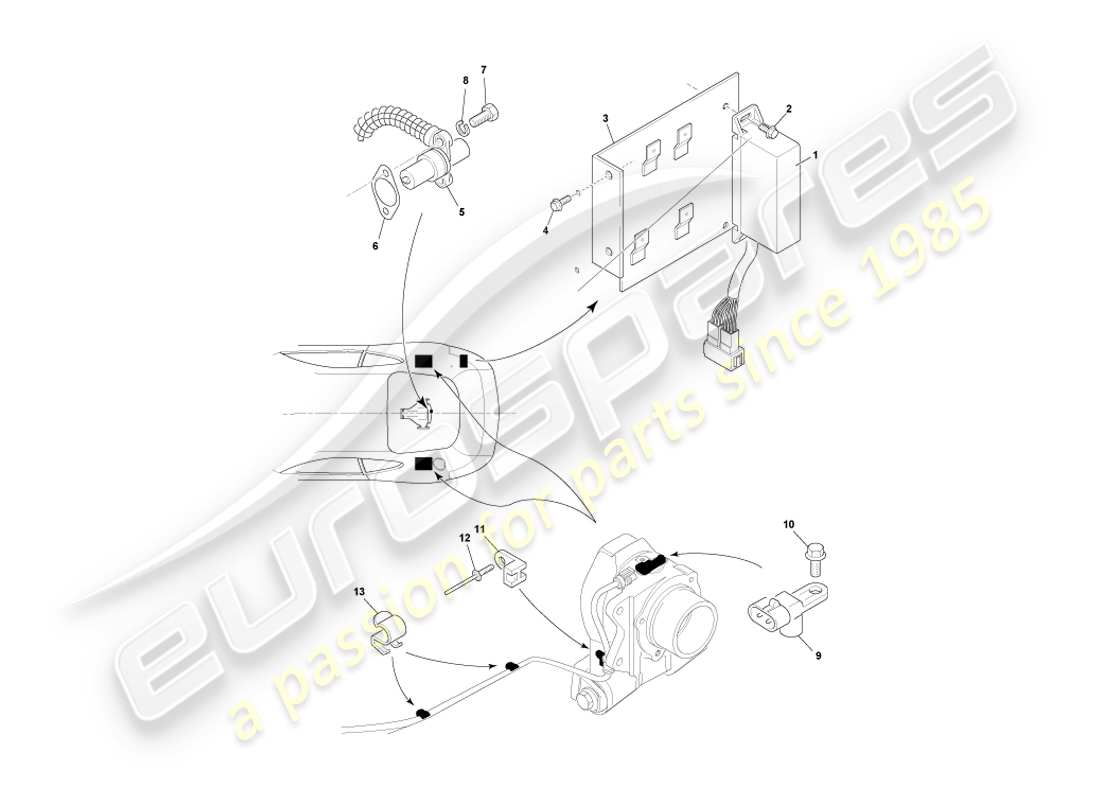 a part diagram from the aston martin db7 vantage (2000) parts catalogue