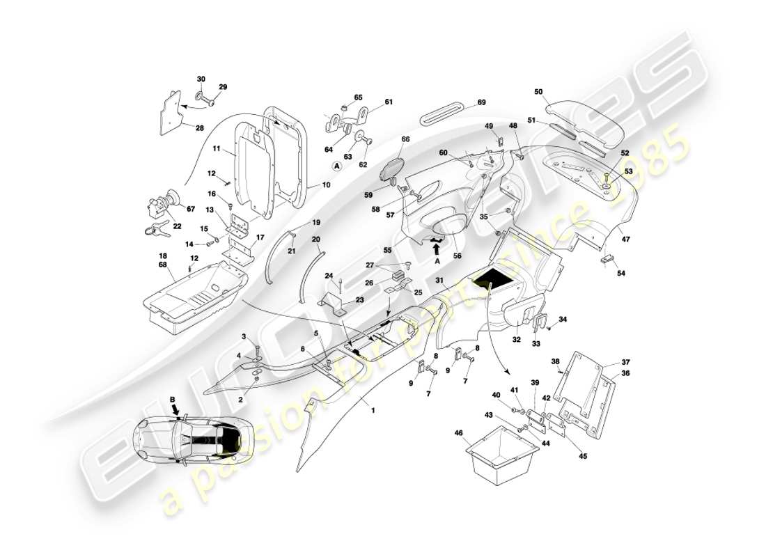 a part diagram from the aston martin db7 vantage (2000) parts catalogue