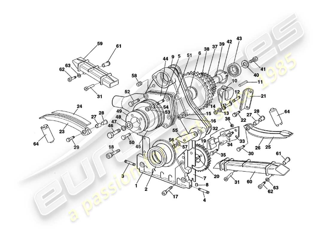 a part diagram from the aston martin v8 volante parts catalogue