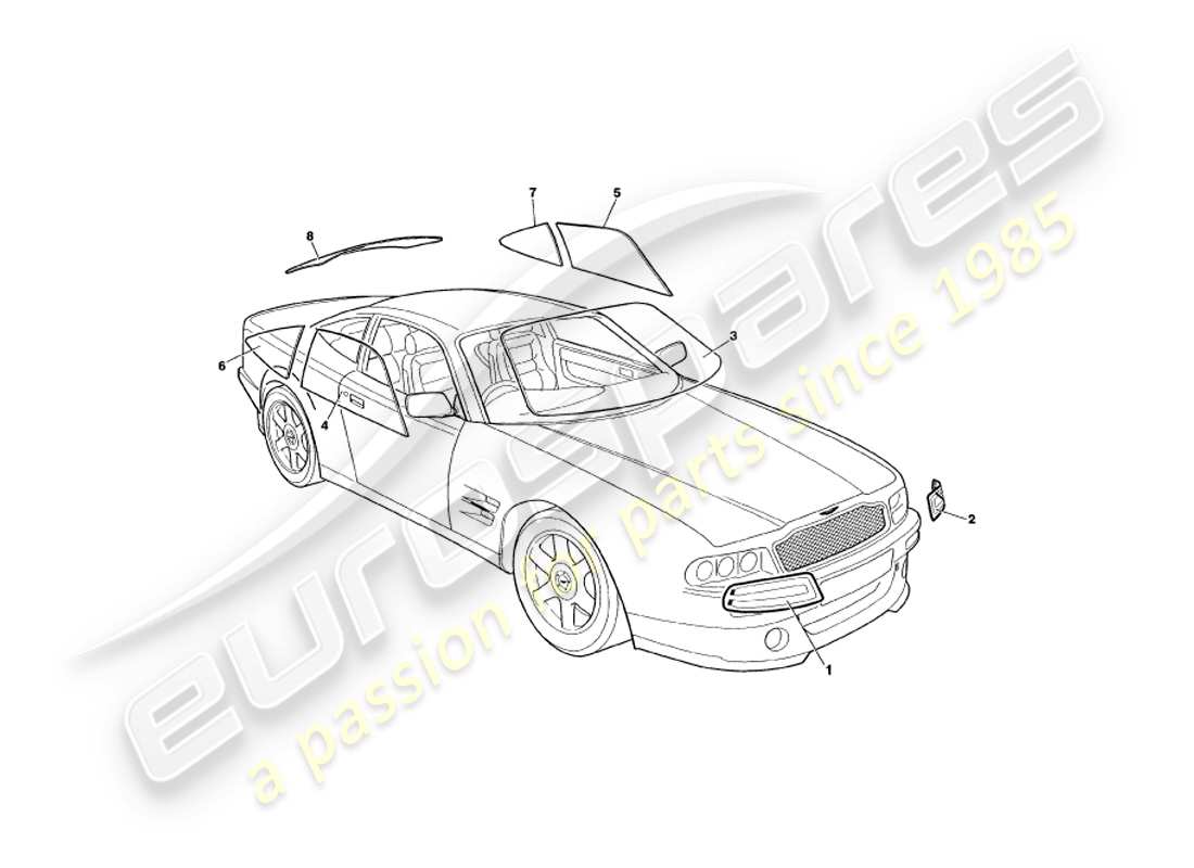 a part diagram from the aston martin v8 coupe parts catalogue