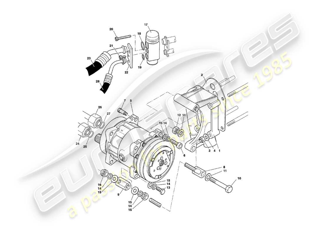 a part diagram from the aston martin v8 coupe (2000) parts catalogue