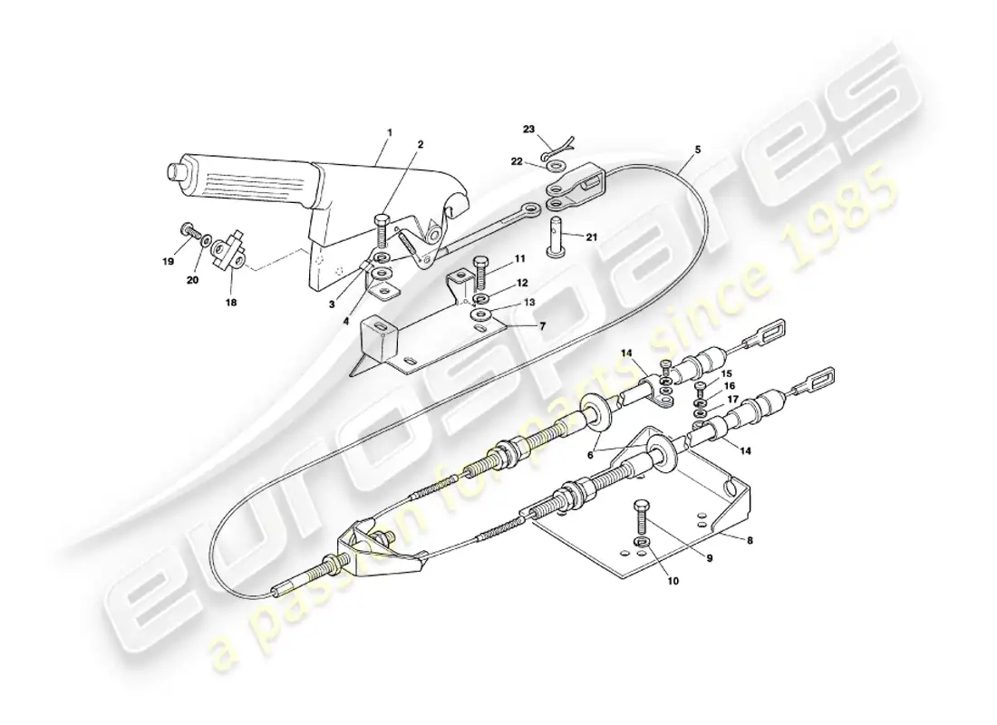 a part diagram from the aston martin v8 coupe parts catalogue