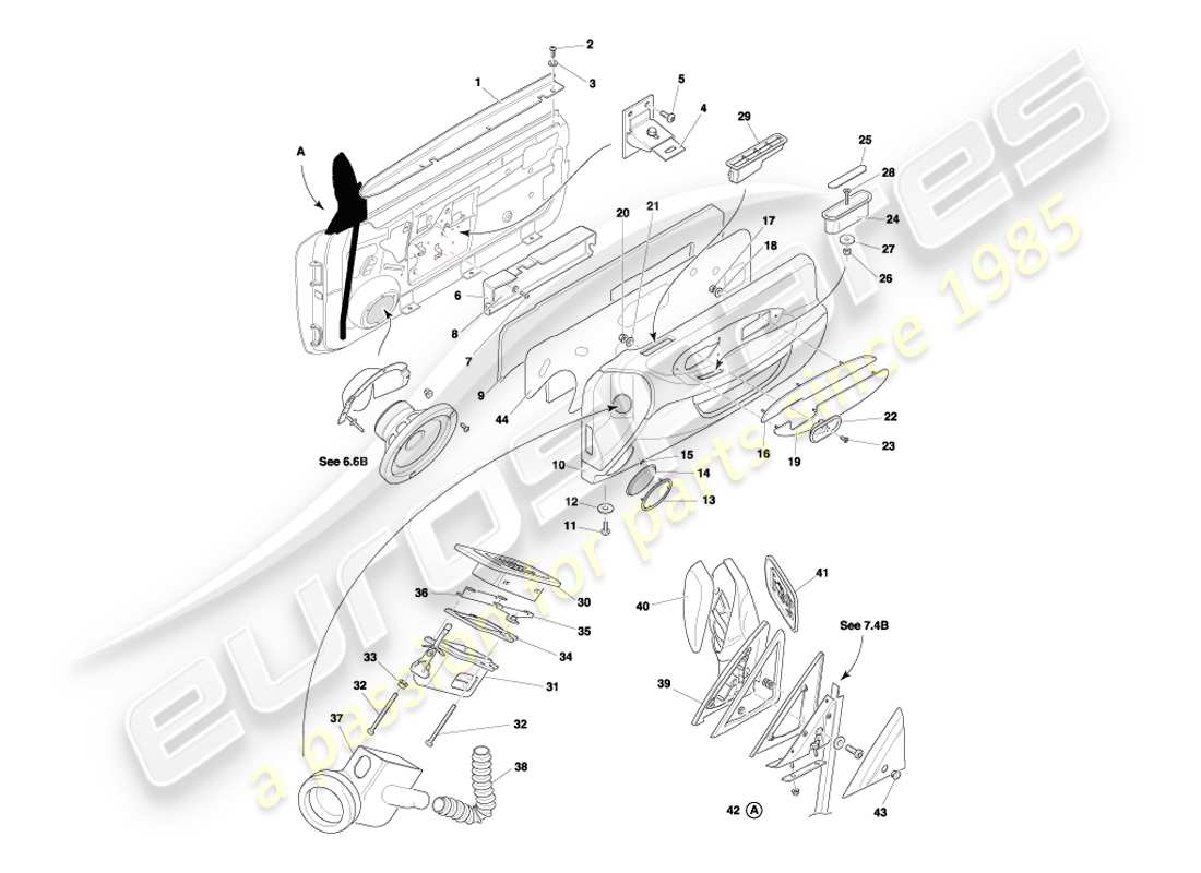 a part diagram from the aston martin db7 parts catalogue