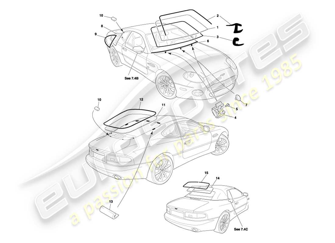 a part diagram from the aston martin db7 vantage (2004) parts catalogue