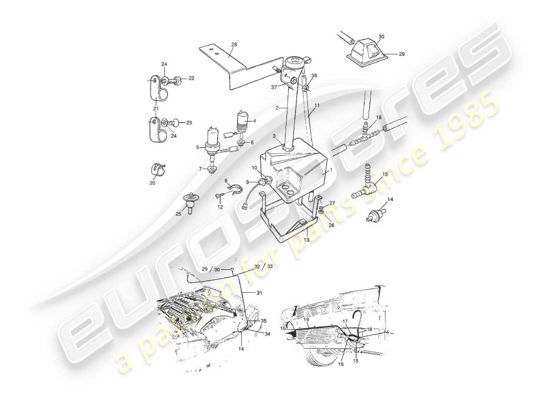 a part diagram from the aston martin v8 virage (1999) parts catalogue