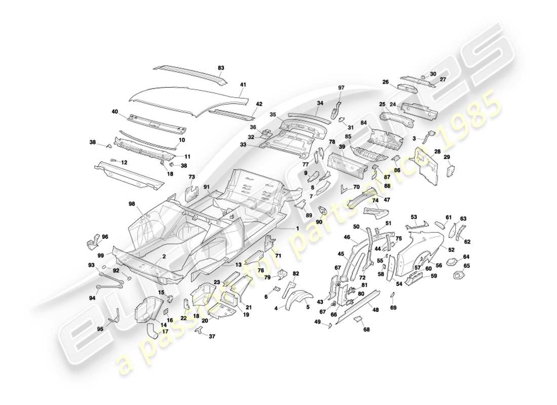 a part diagram from the aston martin db7 parts catalogue