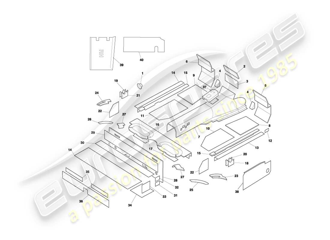 a part diagram from the aston martin db7 vantage (2000) parts catalogue