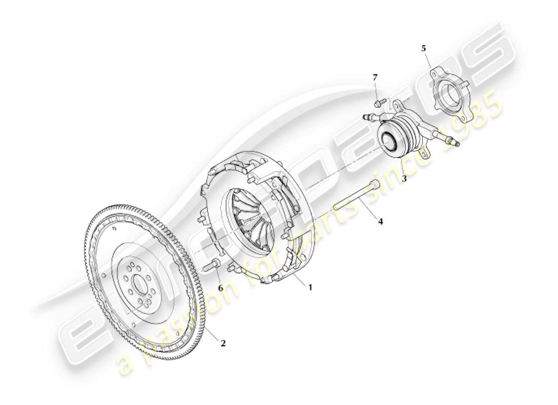a part diagram from the aston martin db7 parts catalogue