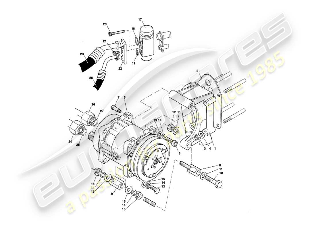 a part diagram from the aston martin v8 volante parts catalogue