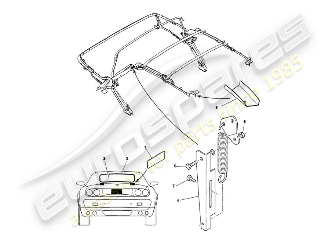 a part diagram from the aston martin v8 volante parts catalogue