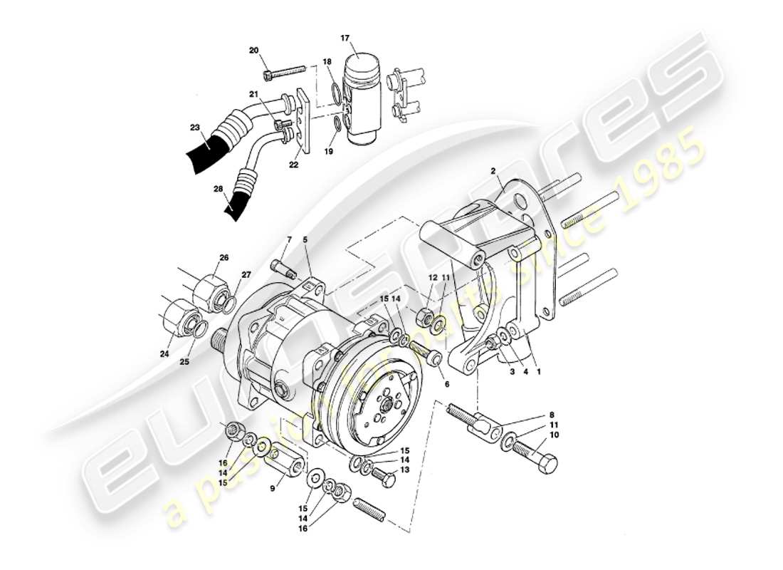 a part diagram from the aston martin v8 volante parts catalogue