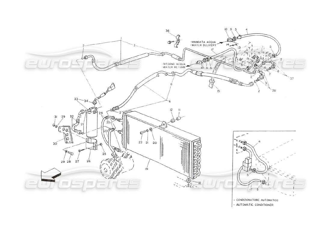 a part diagram from the maserati shamal parts catalogue