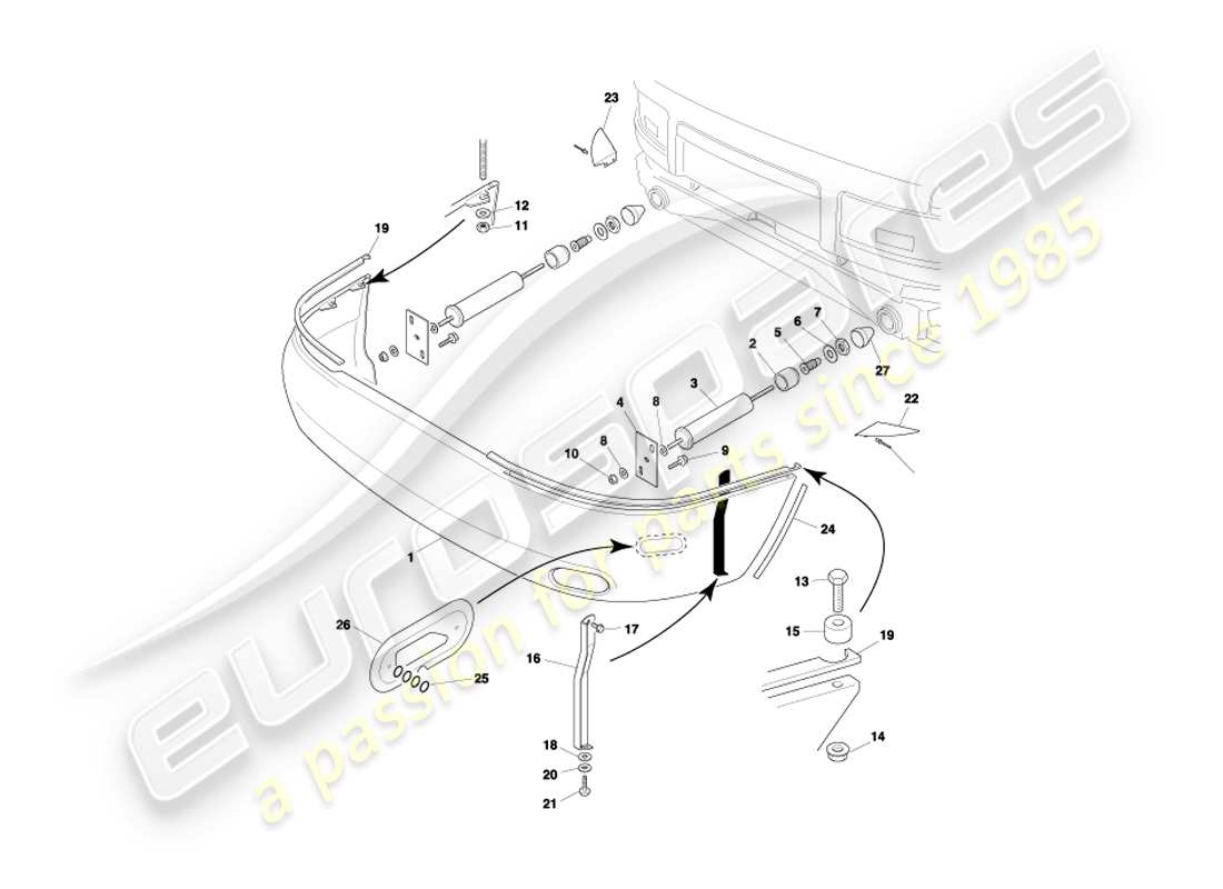 a part diagram from the aston martin db7 vantage (1999) parts catalogue