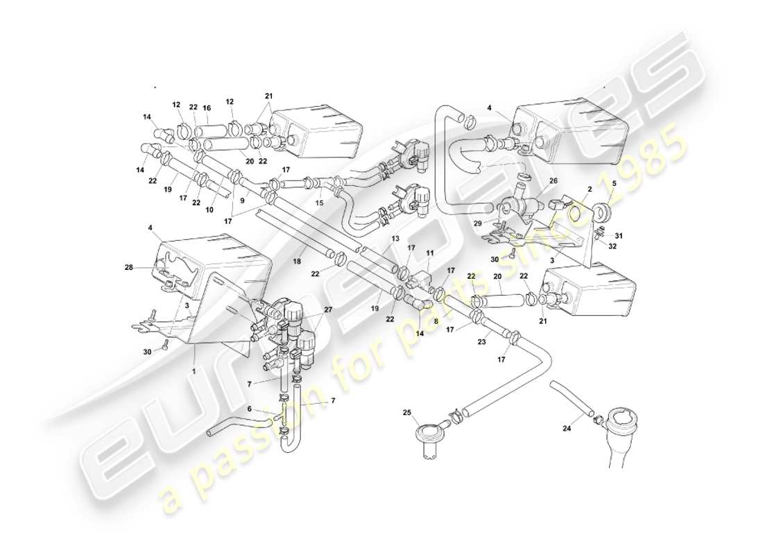 a part diagram from the aston martin db7 vantage (1999) parts catalogue