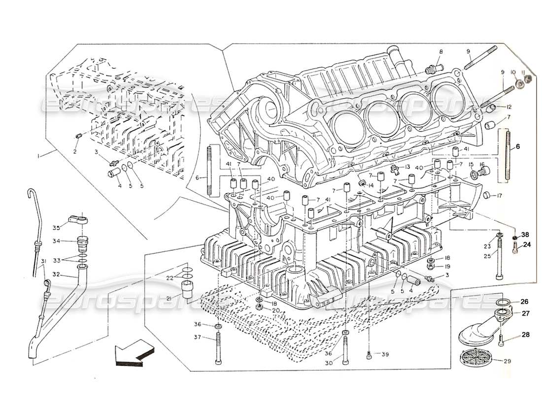 a part diagram from the maserati shamal parts catalogue