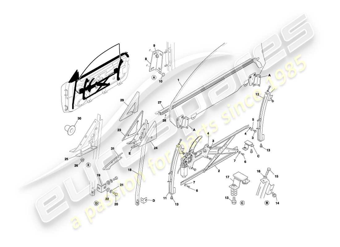 a part diagram from the aston martin db7 vantage (1999) parts catalogue