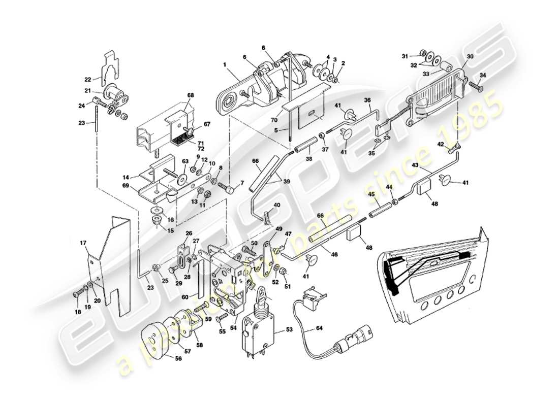 a part diagram from the aston martin v8 volante parts catalogue