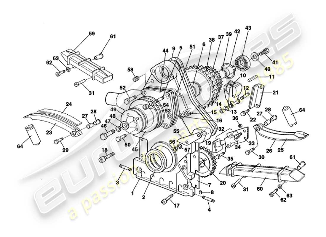 a part diagram from the aston martin v8 volante parts catalogue