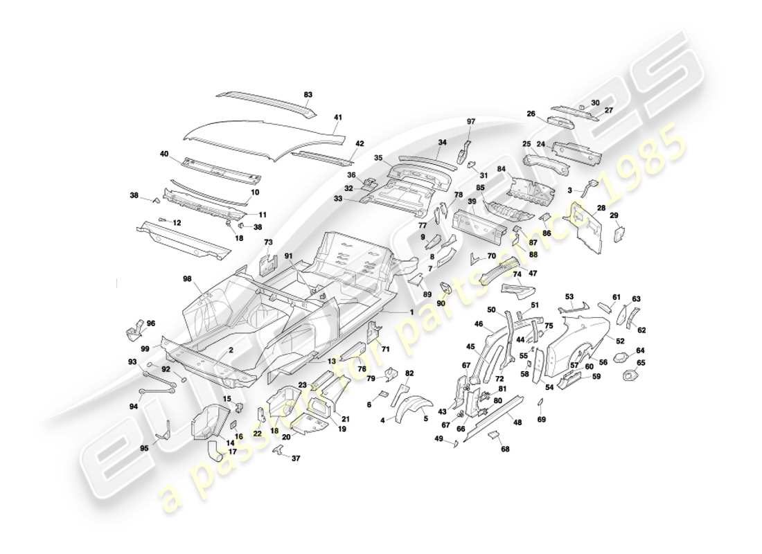 a part diagram from the aston martin db7 parts catalogue