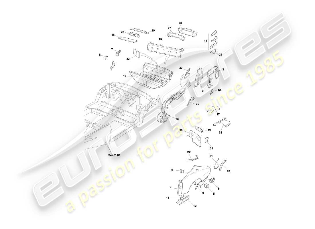 a part diagram from the aston martin db7 parts catalogue