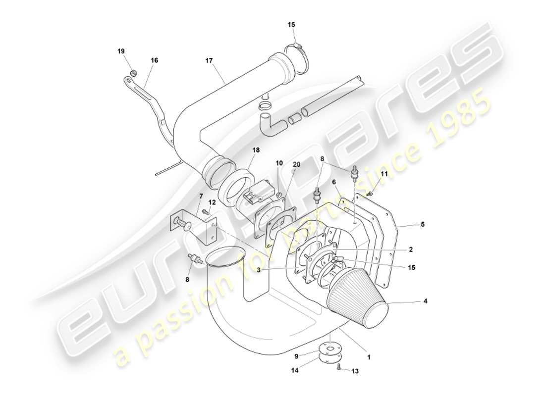 a part diagram from the aston martin db7 parts catalogue