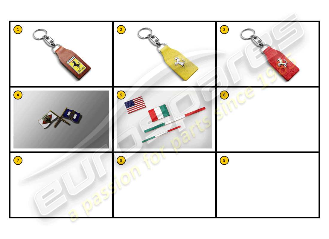 a part diagram from the ferrari f430 spider (accessories) parts catalogue