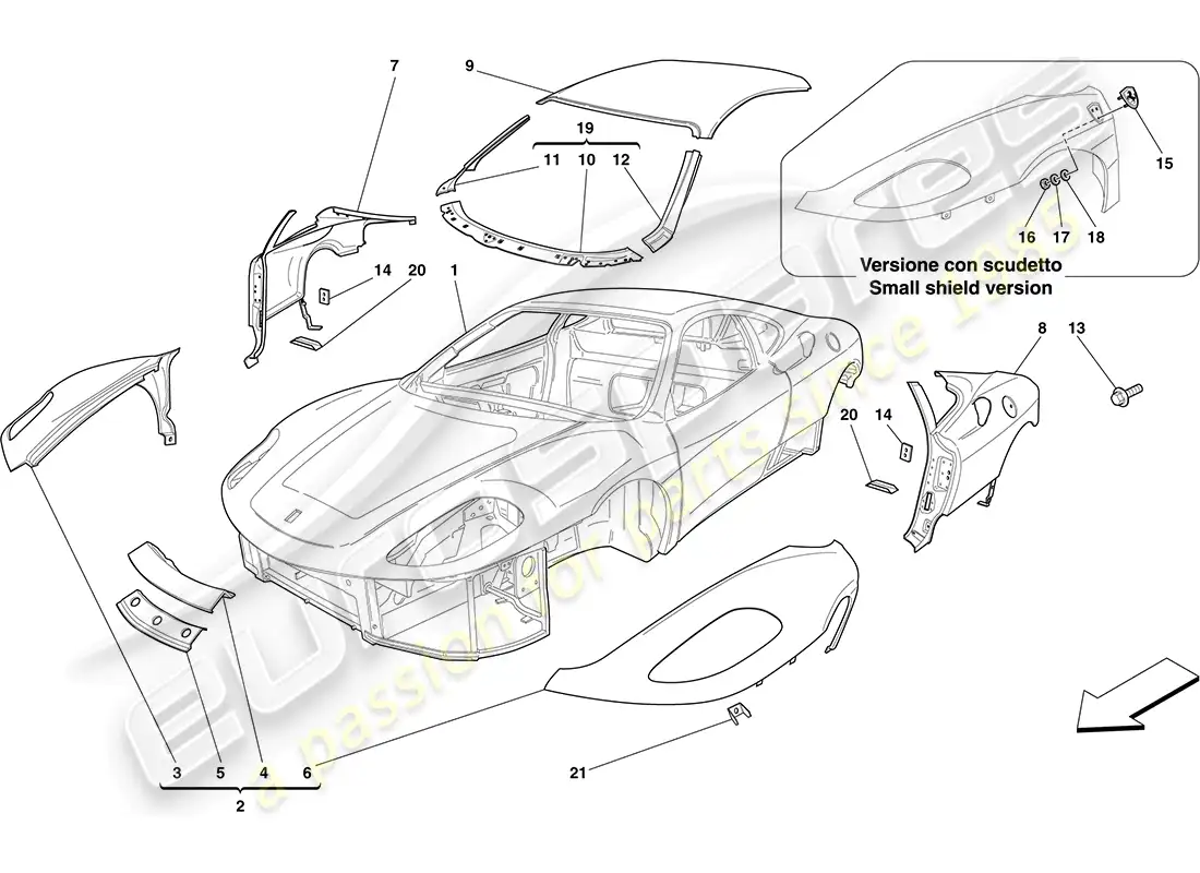 a part diagram from the ferrari 430 parts catalogue