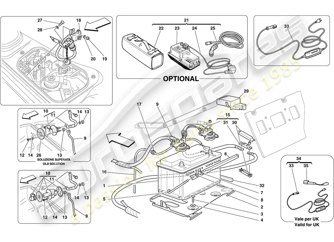 a part diagram from the ferrari f430 coupe (usa) parts catalogue