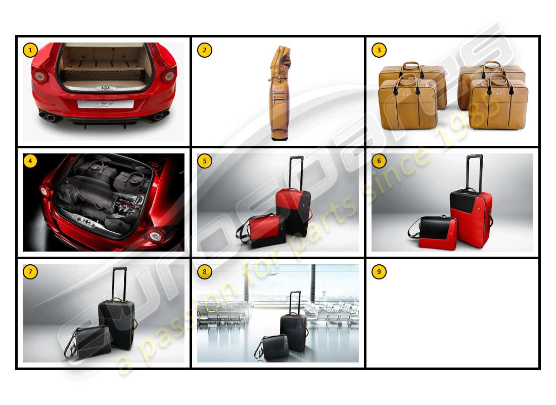a part diagram from the ferrari ff (accessories) parts catalogue