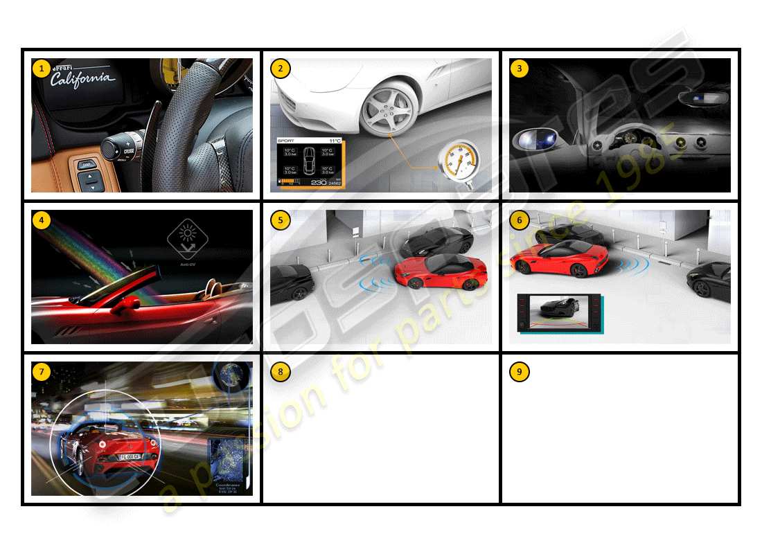 a part diagram from the ferrari california parts catalogue