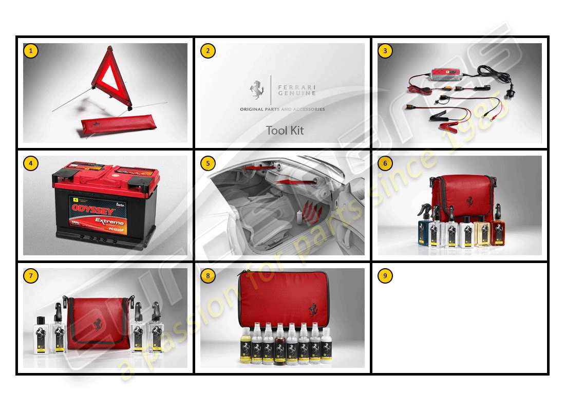 a part diagram from the ferrari f430 spider (accessories) parts catalogue