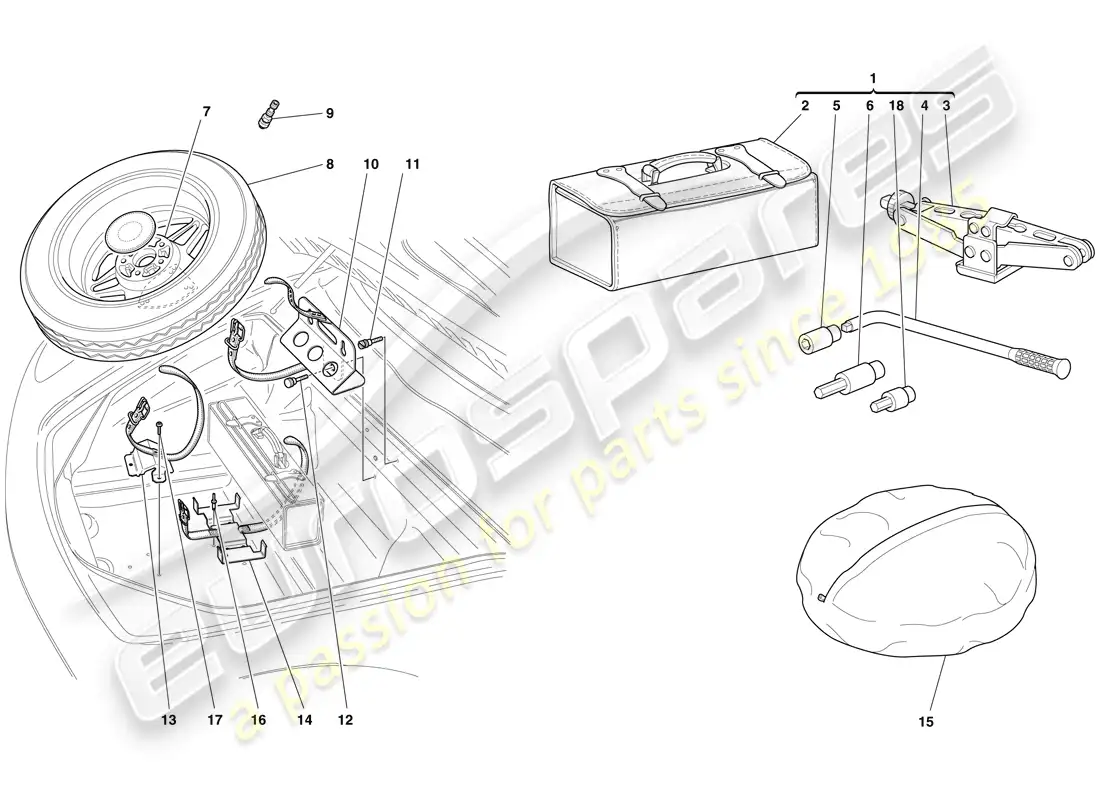a part diagram from the ferrari f430 spider (usa) parts catalogue