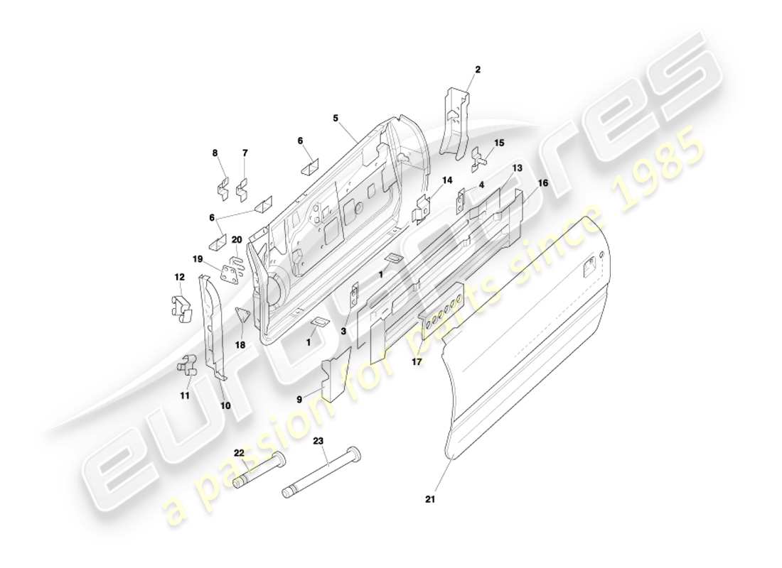 a part diagram from the aston martin db7 parts catalogue