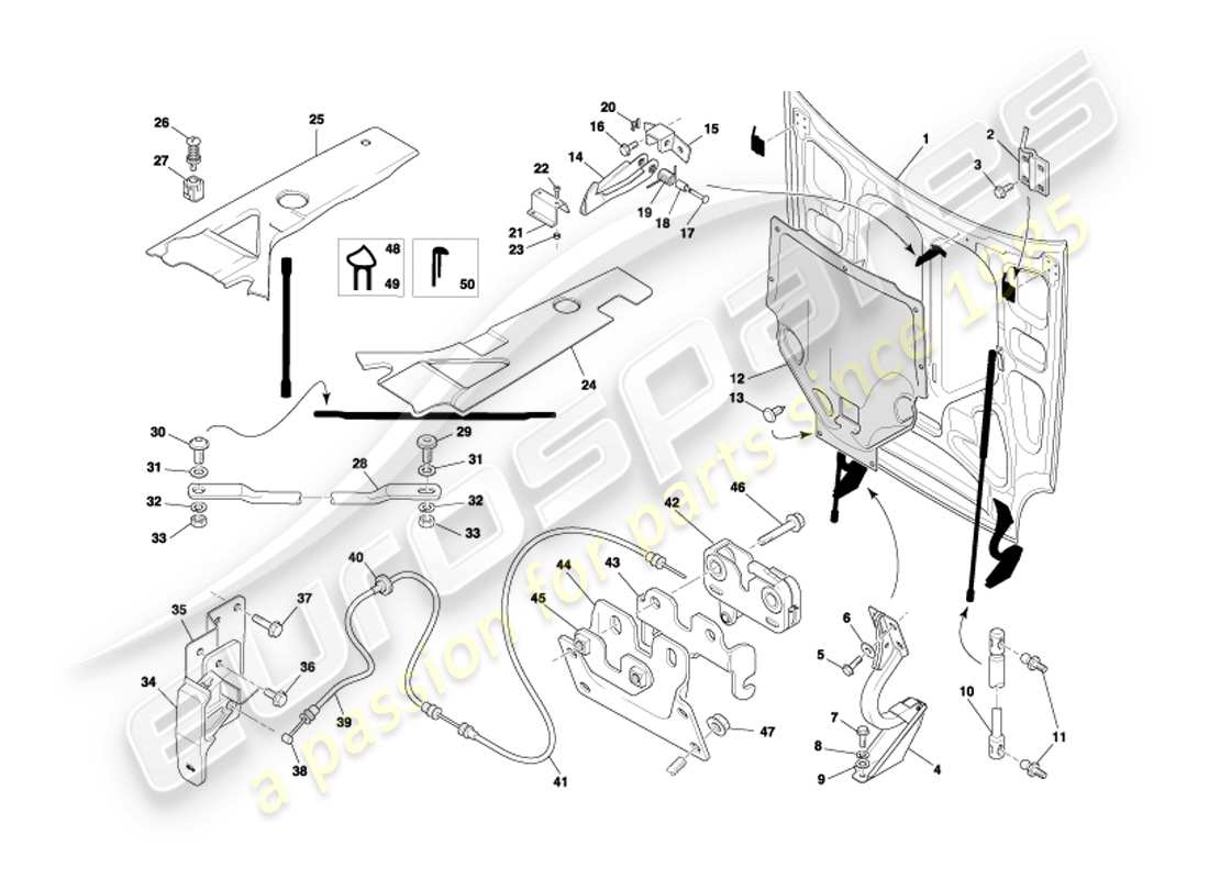 VIEW PARTS DIAGRAMS FROM THE ASTON MARTIN DB7 PARTS CATALOGUE a part diagram from the aston martin db7 parts catalogue