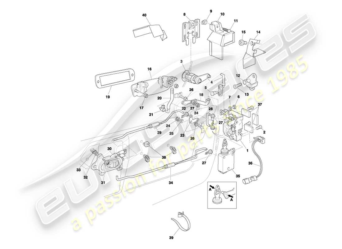 a part diagram from the aston martin db7 parts catalogue