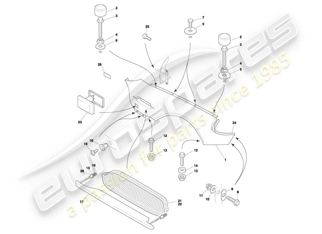 a part diagram from the aston martin db7 parts catalogue