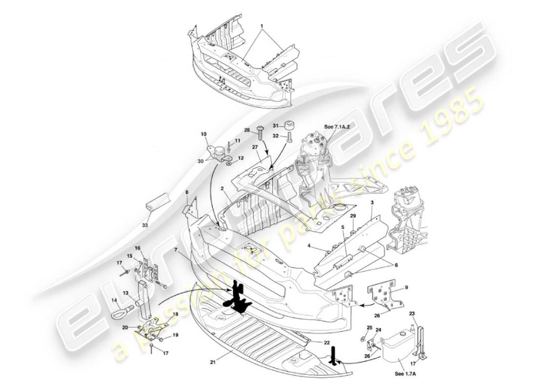 a part diagram from the aston martin vanquish parts catalogue