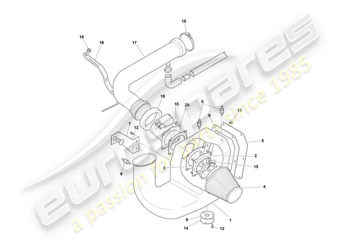 a part diagram from the aston martin db7 vantage (2004) parts catalogue
