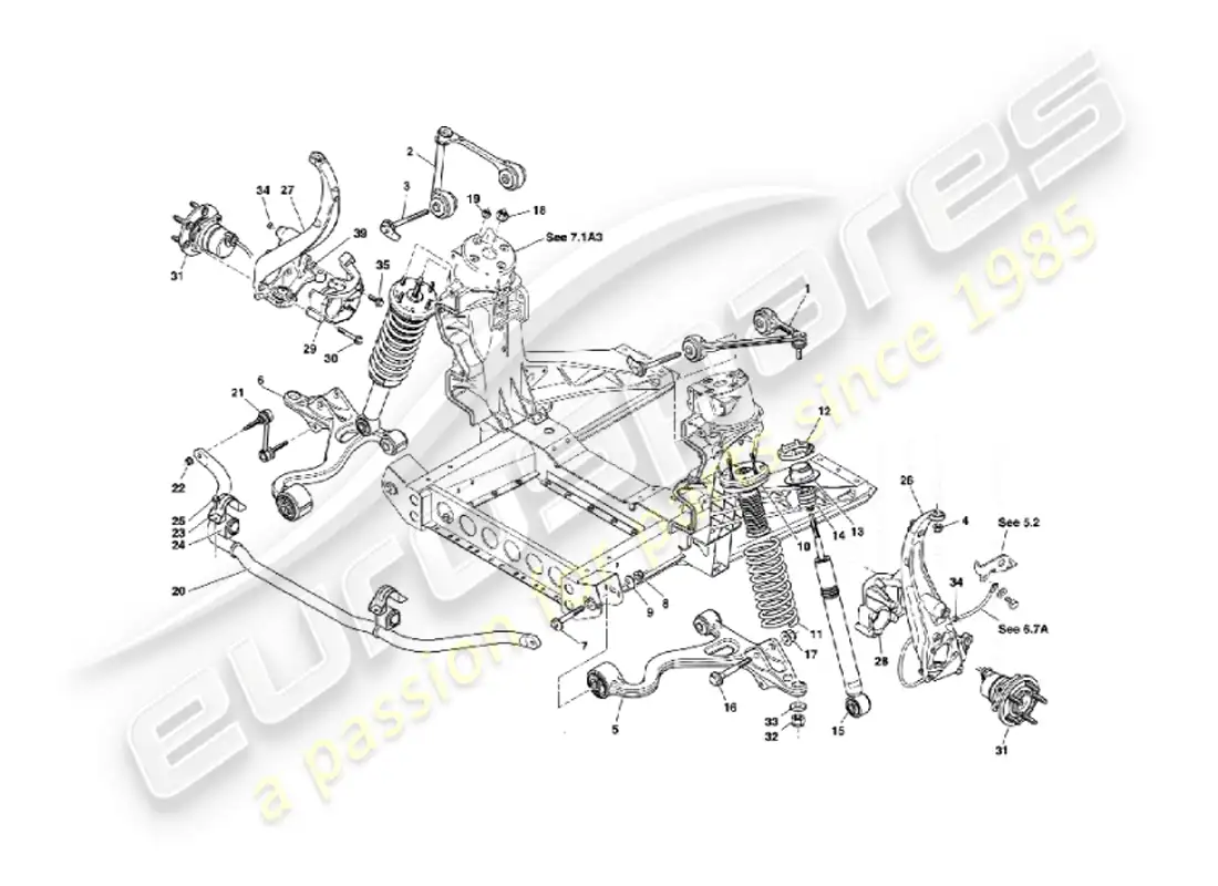 a part diagram from the aston martin vanquish parts catalogue