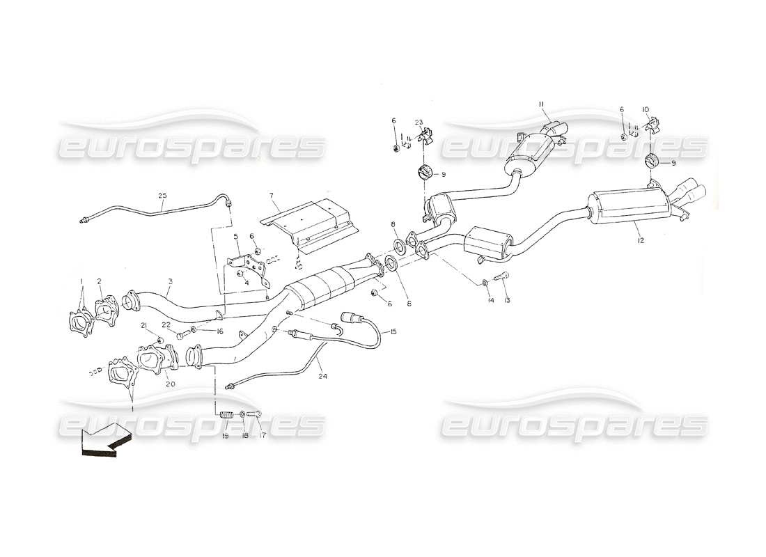 a part diagram from the maserati shamal parts catalogue