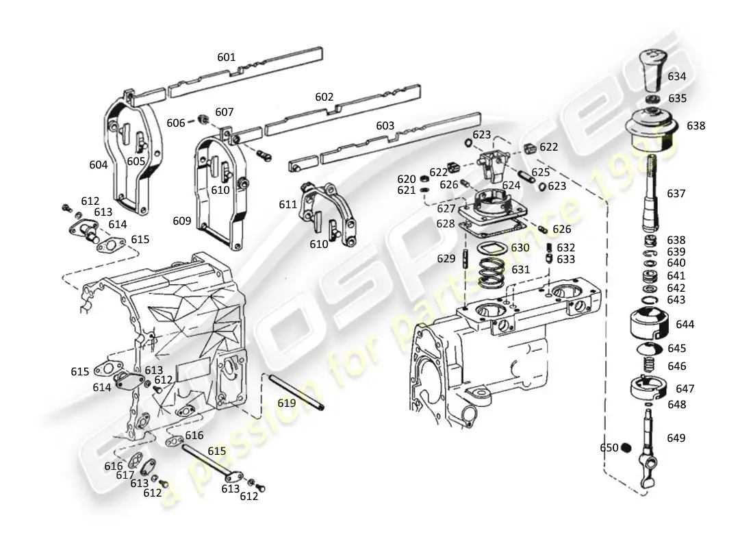 a part diagram from the maserati kyalami parts catalogue