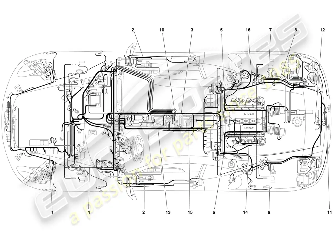 ferrari f430 scuderia (europe) electrical system parts diagram