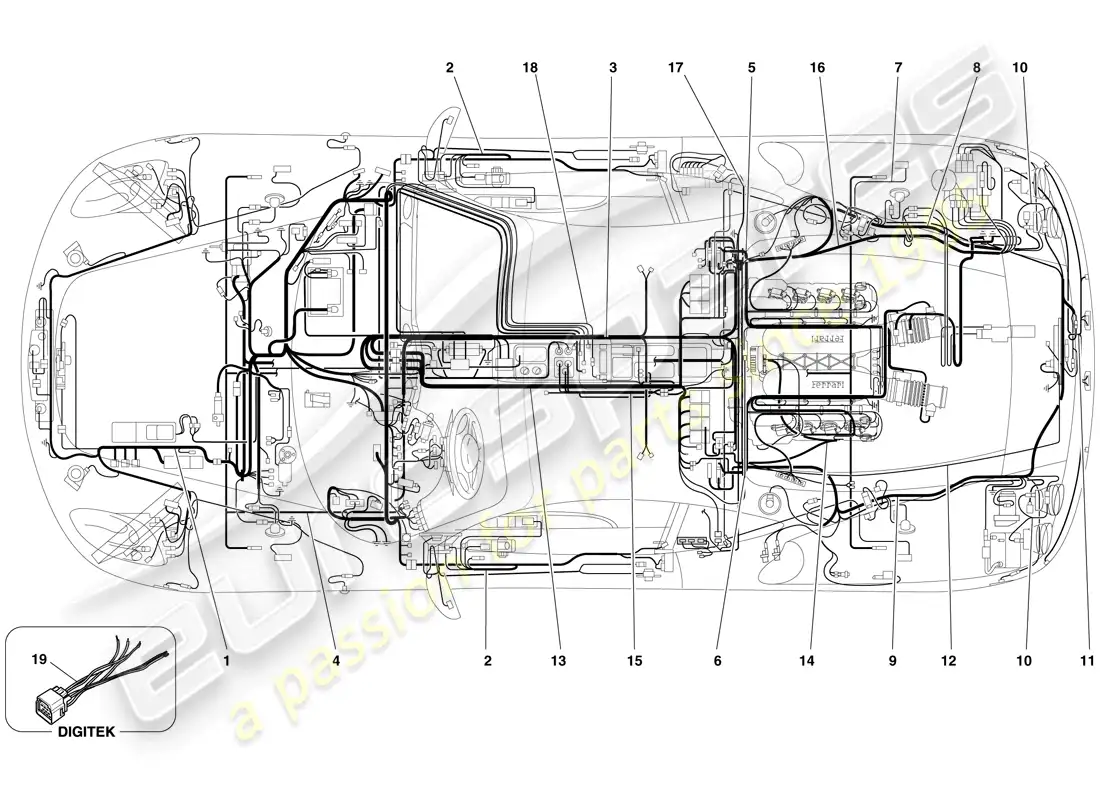ferrari f430 spider (usa) electrical system parts diagram