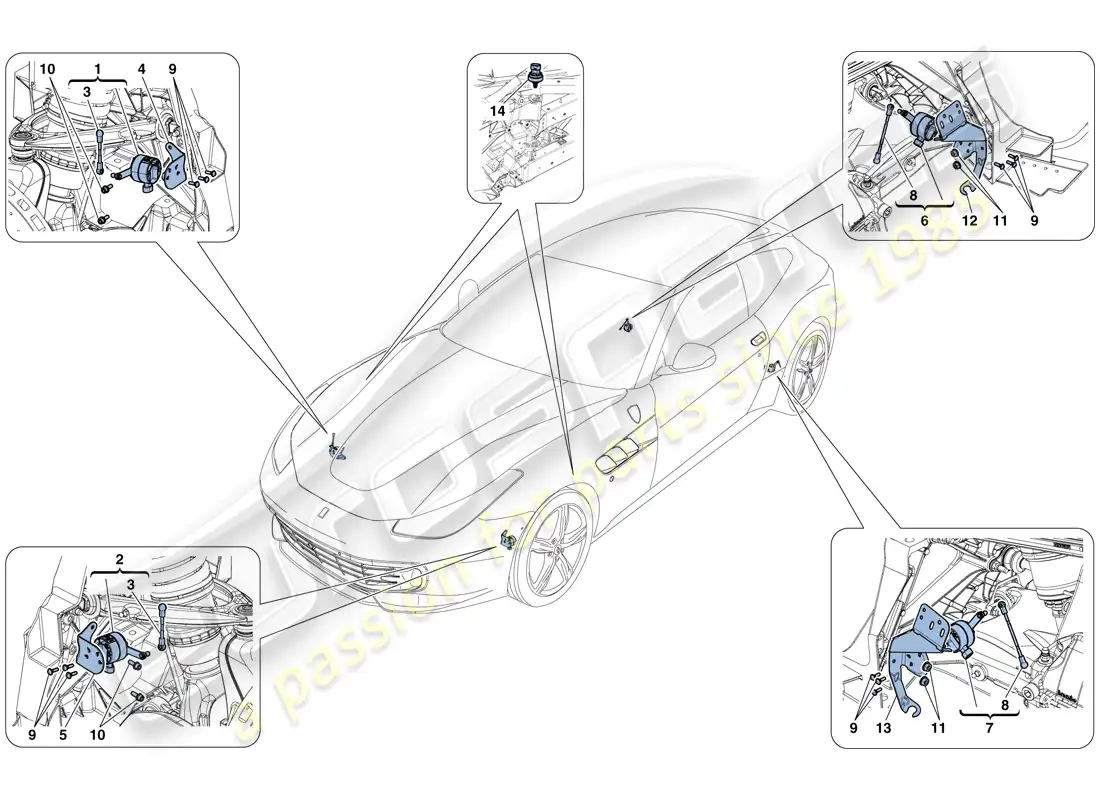 ferrari gtc4 lusso (europe) electronic management (suspension) parts diagram