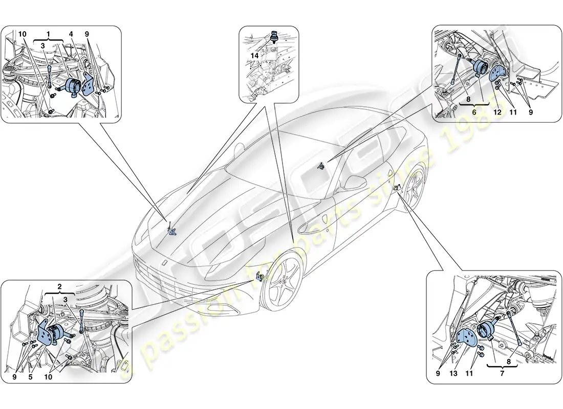 ferrari ff (europe) electronic management (suspension) parts diagram
