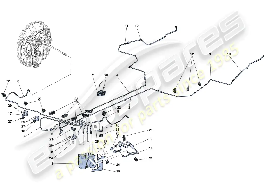 ferrari laferrari aperta (usa) brake system parts diagram