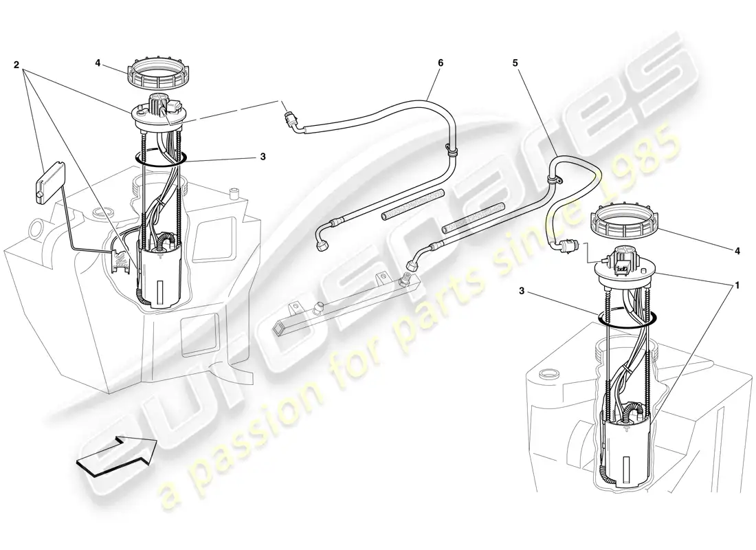 ferrari f430 scuderia (usa) fuel pumps and lines parts diagram