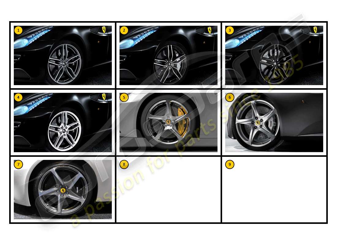 ferrari ff (accessories) exterior - wheels part diagram