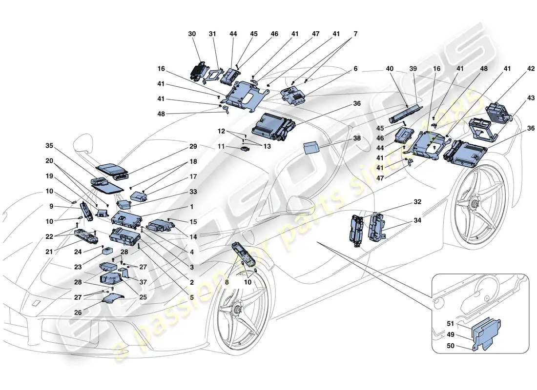 ferrari laferrari aperta (europe) vehicle ecus parts diagram